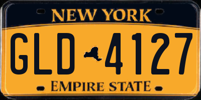 NY license plate GLD4127