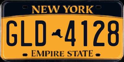 NY license plate GLD4128