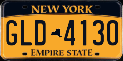 NY license plate GLD4130