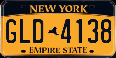 NY license plate GLD4138