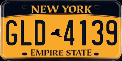 NY license plate GLD4139
