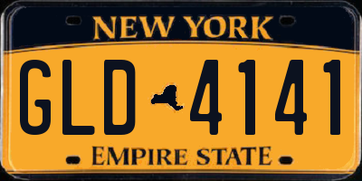 NY license plate GLD4141