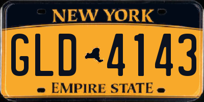 NY license plate GLD4143