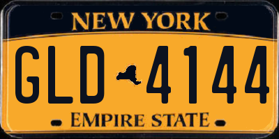 NY license plate GLD4144