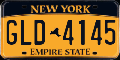 NY license plate GLD4145