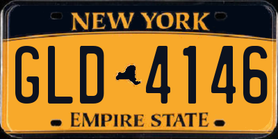 NY license plate GLD4146