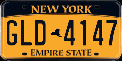 NY license plate GLD4147