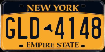 NY license plate GLD4148