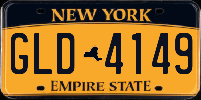 NY license plate GLD4149