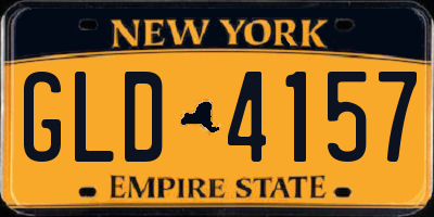 NY license plate GLD4157