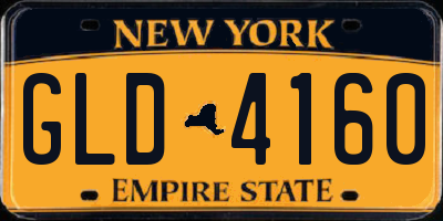 NY license plate GLD4160