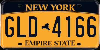 NY license plate GLD4166