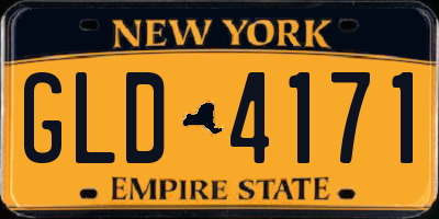 NY license plate GLD4171