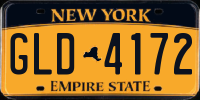 NY license plate GLD4172