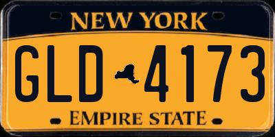 NY license plate GLD4173