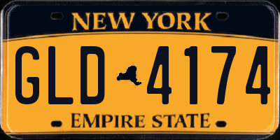 NY license plate GLD4174