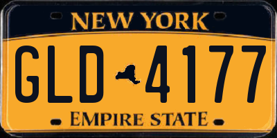 NY license plate GLD4177