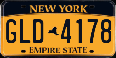 NY license plate GLD4178