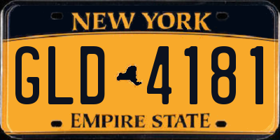 NY license plate GLD4181