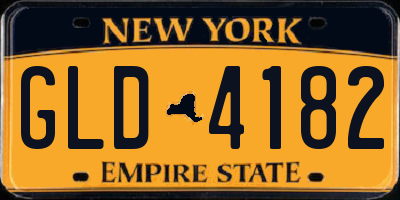 NY license plate GLD4182