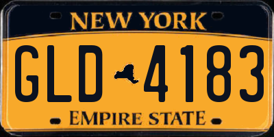NY license plate GLD4183