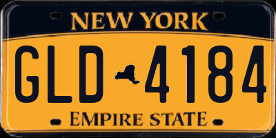 NY license plate GLD4184