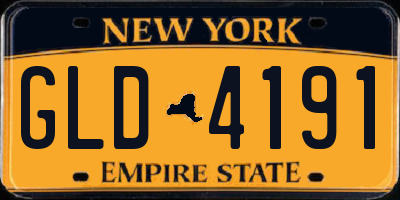 NY license plate GLD4191