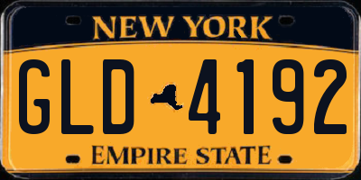 NY license plate GLD4192