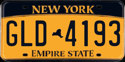 NY license plate GLD4193