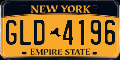 NY license plate GLD4196