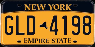 NY license plate GLD4198