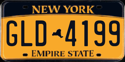 NY license plate GLD4199
