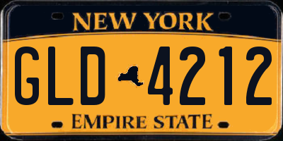 NY license plate GLD4212