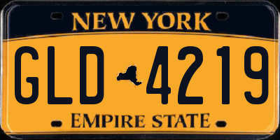NY license plate GLD4219