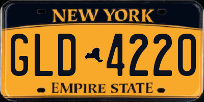 NY license plate GLD4220