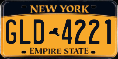 NY license plate GLD4221