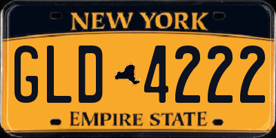 NY license plate GLD4222