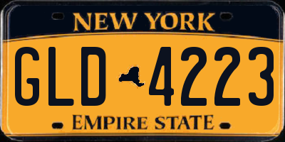 NY license plate GLD4223
