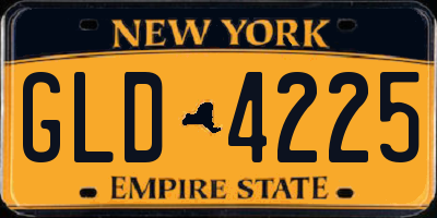 NY license plate GLD4225