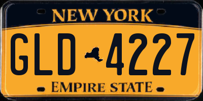 NY license plate GLD4227