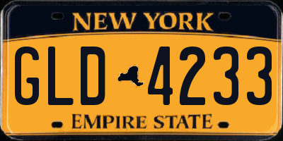 NY license plate GLD4233