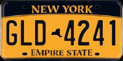 NY license plate GLD4241