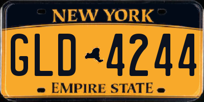 NY license plate GLD4244
