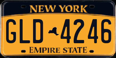 NY license plate GLD4246