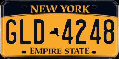 NY license plate GLD4248