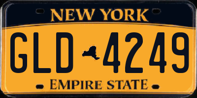NY license plate GLD4249