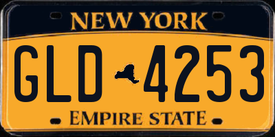 NY license plate GLD4253