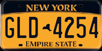 NY license plate GLD4254