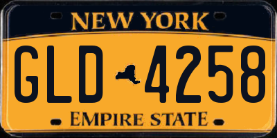 NY license plate GLD4258