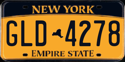 NY license plate GLD4278
